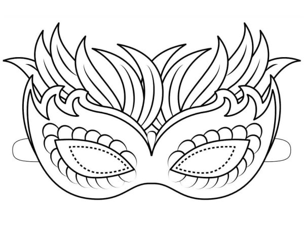 Трафареты карнавальных масок для лица