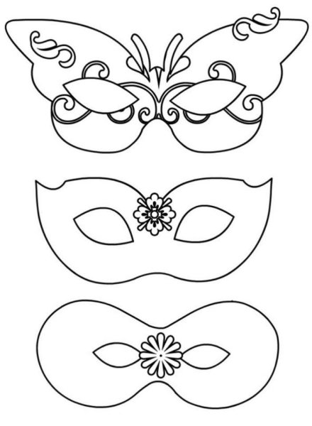 Макет маски карнавальной