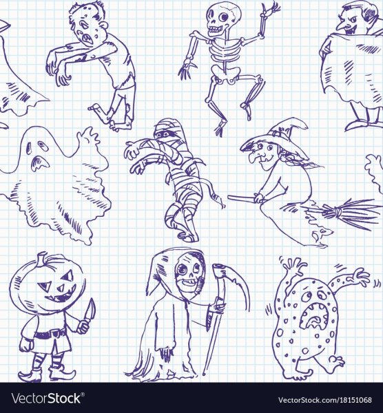 Рисунки на полях в тетради