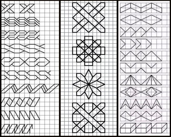 Узоры в тетради в клетку