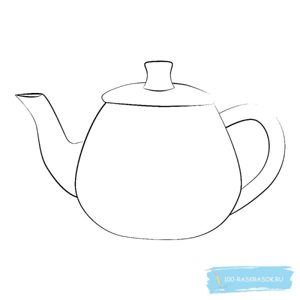 Чайник раскраска для детей