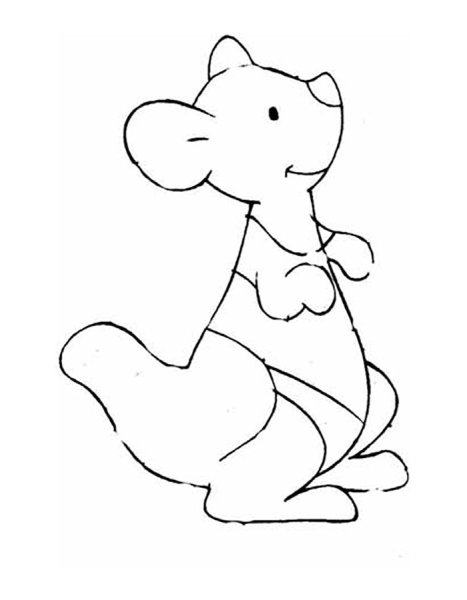 Кенгуру раскраска для малышей