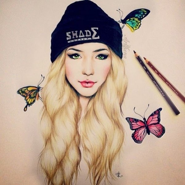 Дерзкая девушка рисунок