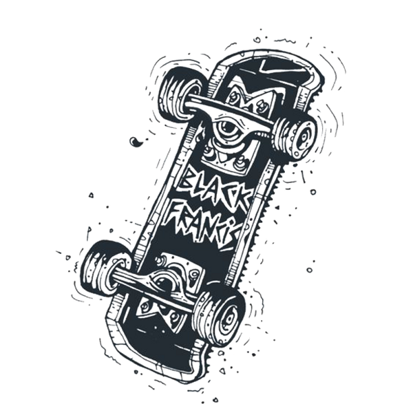 Скейт черно белый