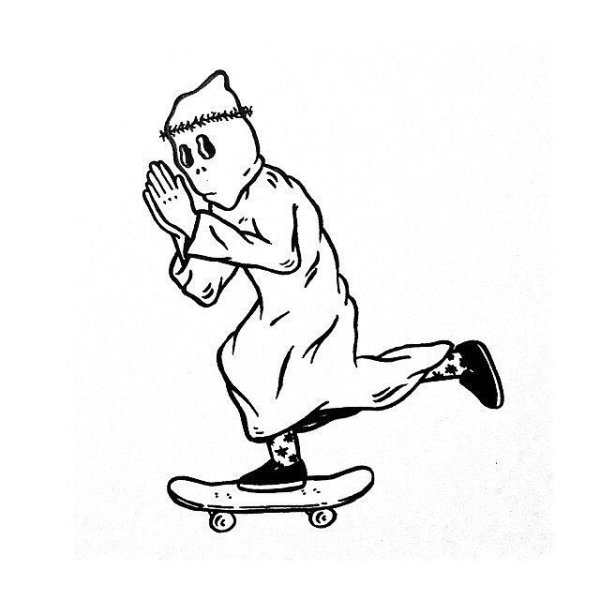 Минималистичный эскиз скейта