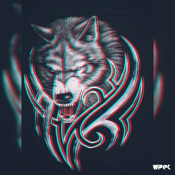 Арт голова волка