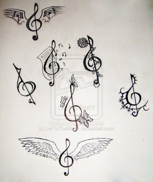 Птичка скрипичный ключ