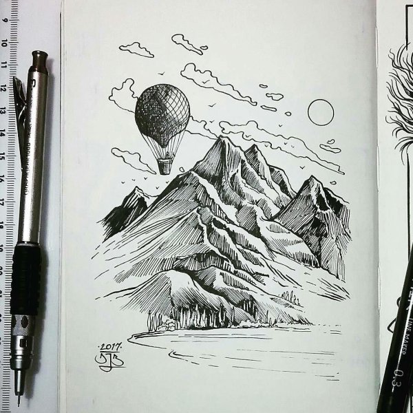 Чёрная ручка для рисования