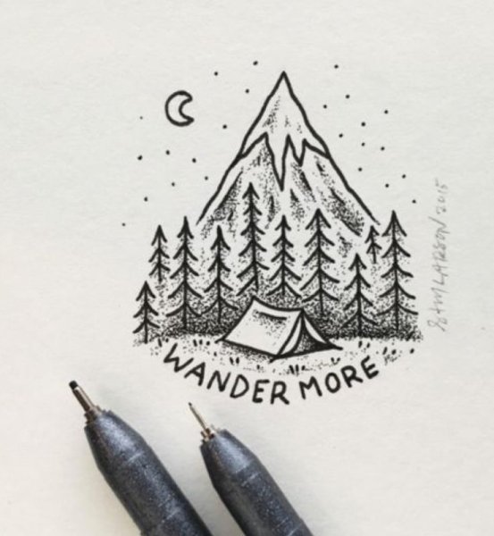 Рисунки чёрной ручкой