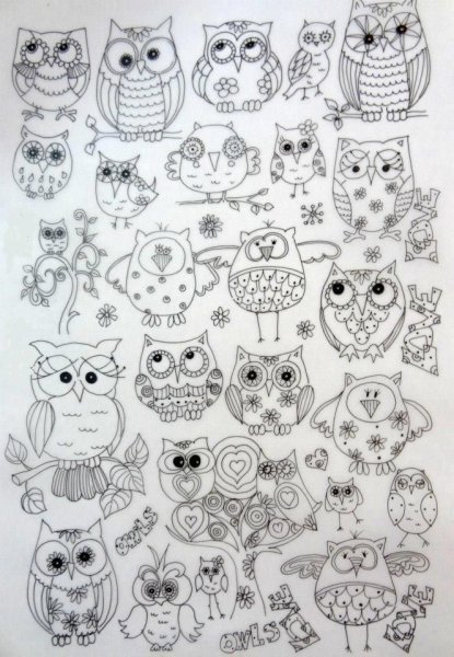Раскраски Совушки маленькие