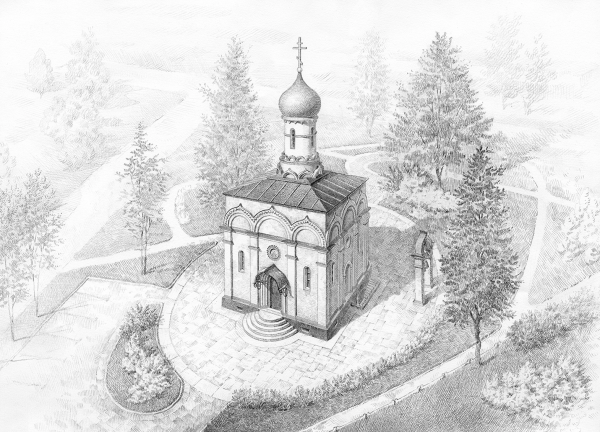 Часовня рисунок