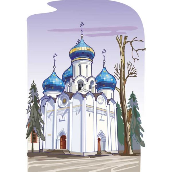 Сергиев Посад монастырь рисунок