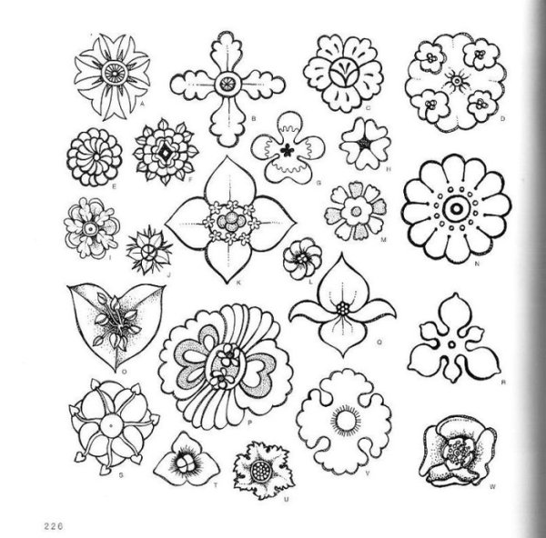 Мелкие цветочки для раскрашивания