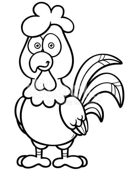 Раскраска весёлый петушок для детей