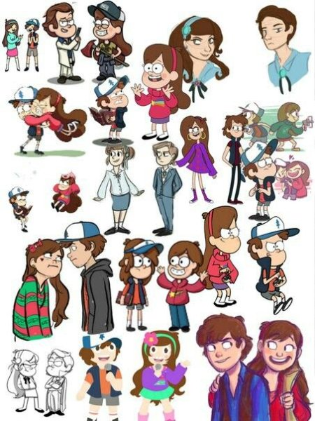 Герои из мультика Гравити Фолз срисовать