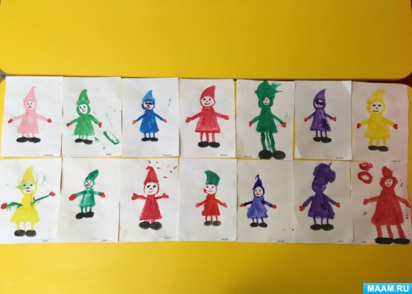 Маленький гномик рисование в средней группе Комарова