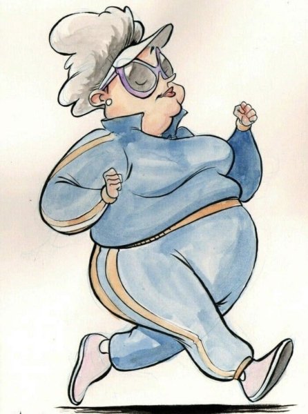 Старушка мультяшная веселая