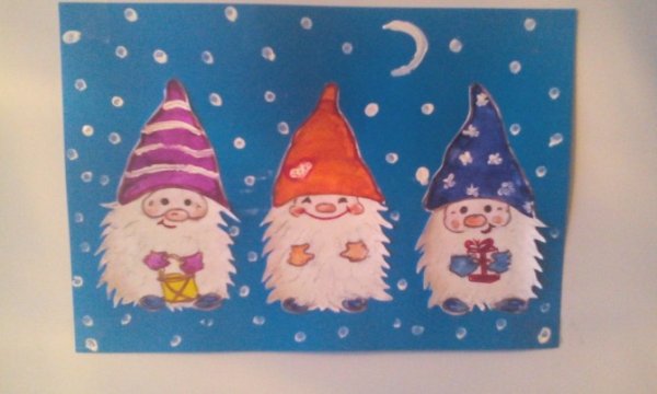 Аппликация гномики в средней группе