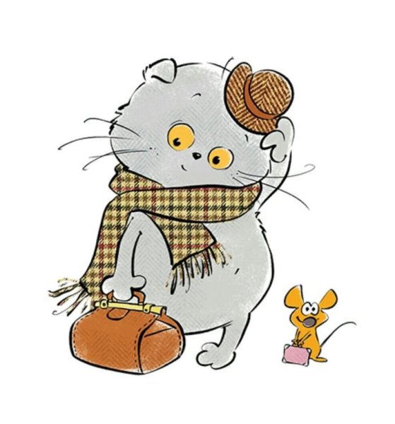 Кот Басик нарисованный