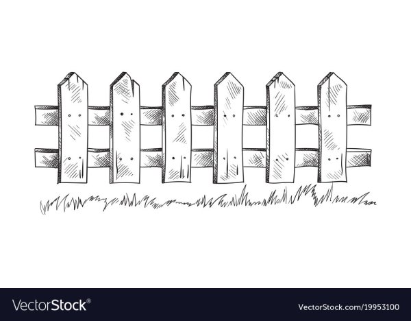 Эскиз деревянного заборчика