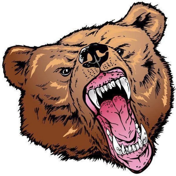 Голова рычащего медведя