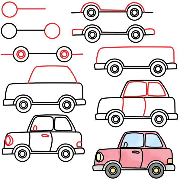 Маленькие рисунки машин