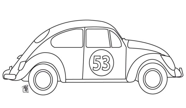 Раскраска Volkswagen Beetle