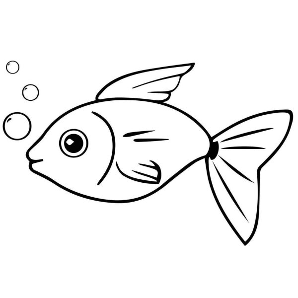 Рыбка раскраска для детей