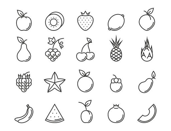 Маленькие фрукты маленькие черно белые