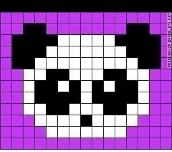 Рисунки по клеткам Панда