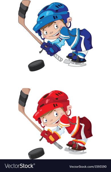 Мальчик хоккеист с клюшкой
