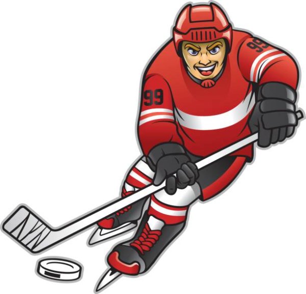 Ребенок хоккеист чб