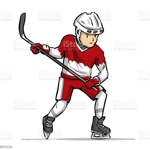 Раскраска хоккеист для детей