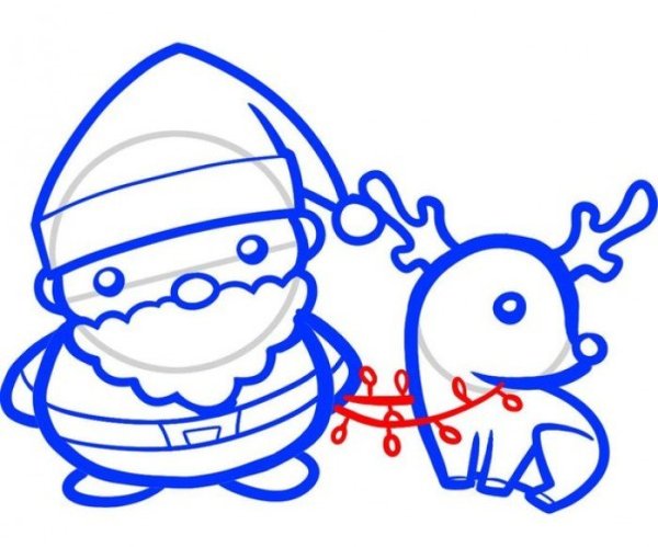 Дед Мороз поэтапное рисование для детей