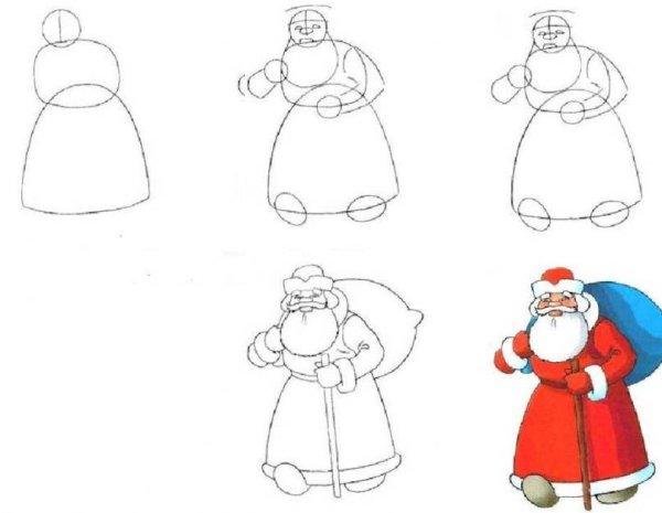 Рисунки на новый год дед Мороз