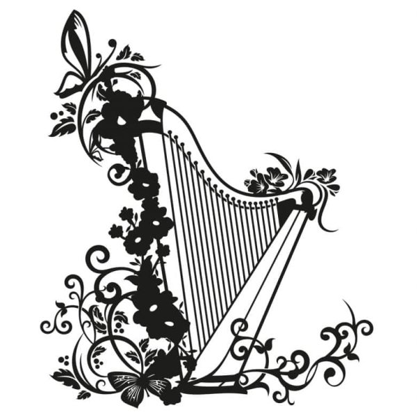 Арфа раскраска для детей