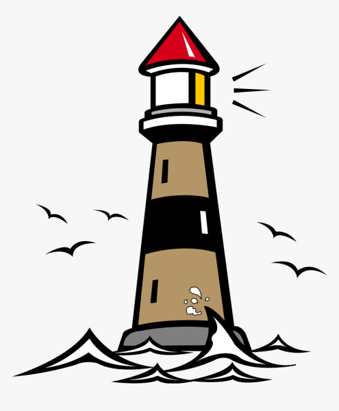 Маяк на белом фоне