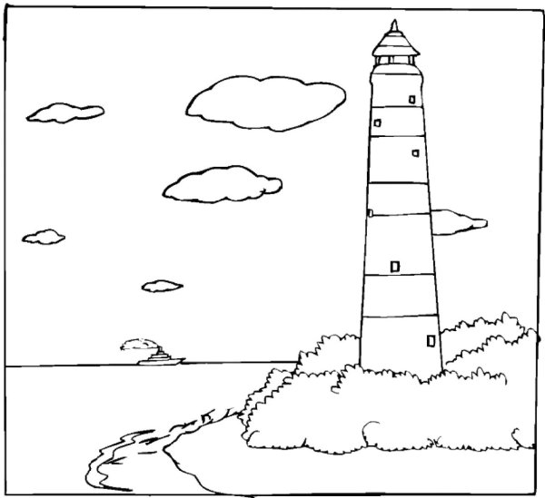 В море. Раскраска