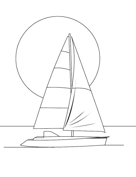 Кораблик контурный сбоку