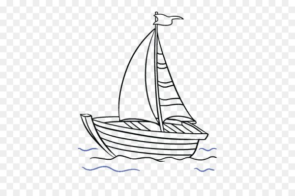 Поэтапное рисование корабля для детей