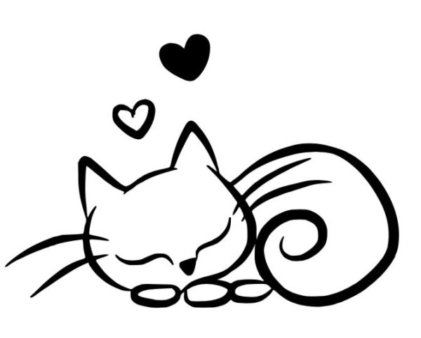 Кот эскиз легкий