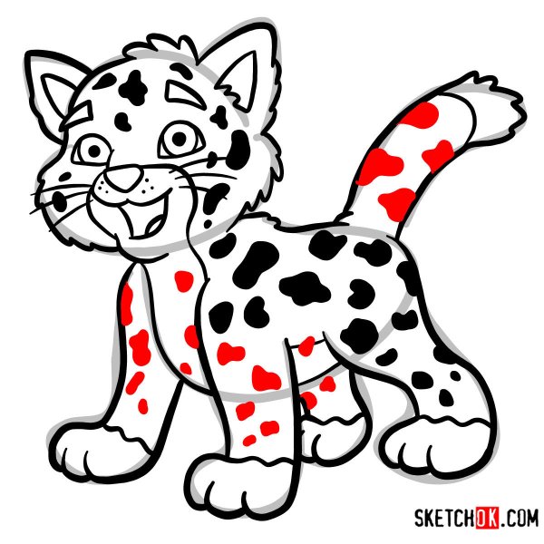Нарисовать ягуара ребенку