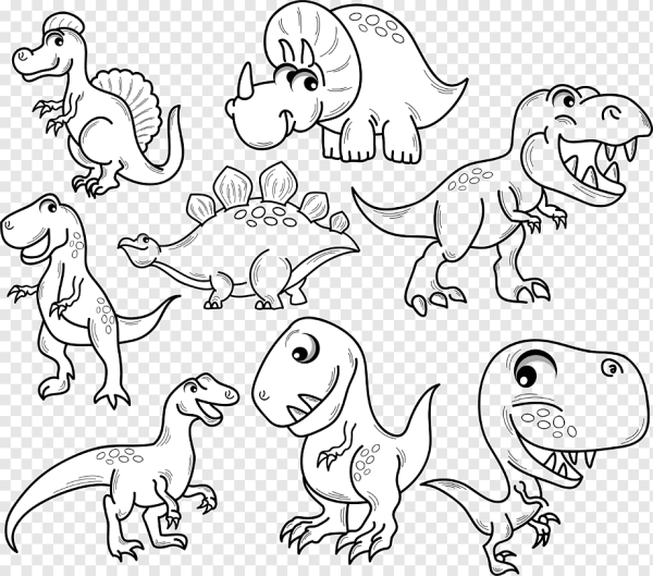 Раскраски с милыми динозаврами