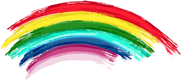 Акварельная Радуга на прозрачном фоне