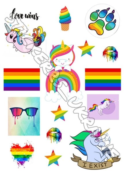 Радужные наклейки