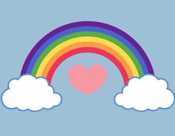 Нарисовать облачко с радугой