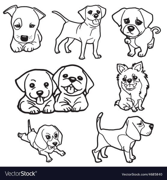 Маленькие рисунки собак раскраска