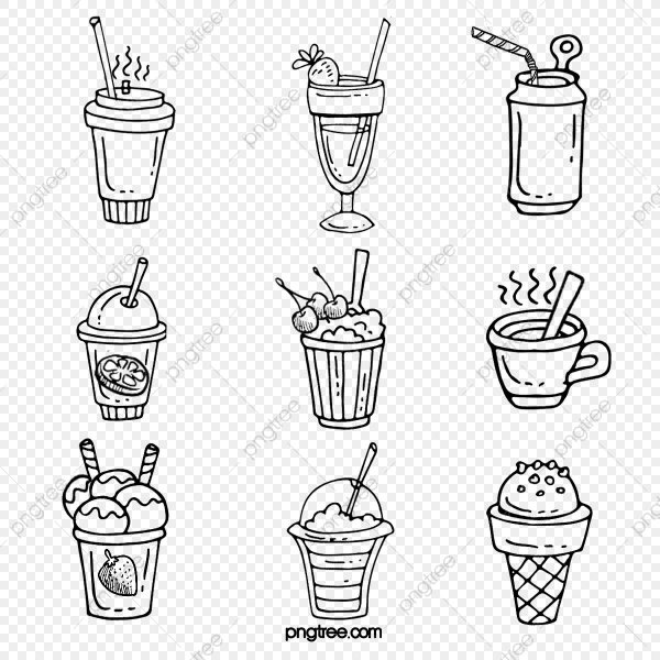 Рисунки для срисовки коктейль