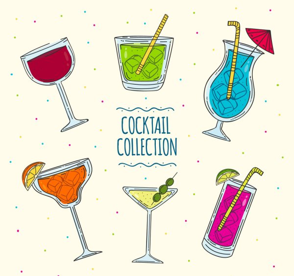 Стикеры для срисовки коктейль