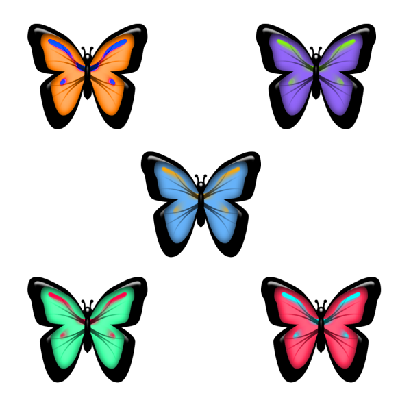 Бабочки мультяшные